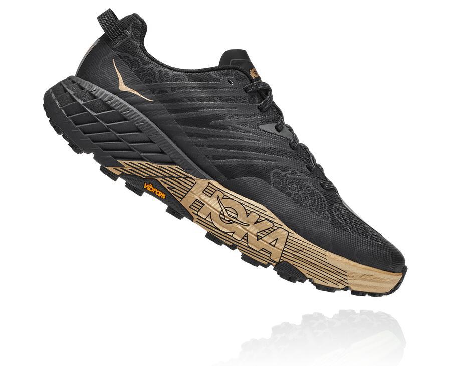 Hoka One One Trailove Tenisky Panske Čierne/Zlate - Speedgoat 4 CNY - 83620-GPHY